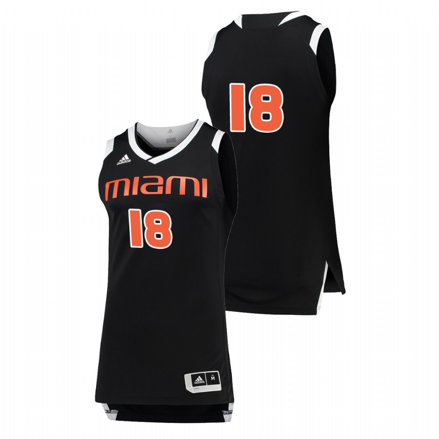 Men's Miami Hurricanes Black White College Basketball Jersey