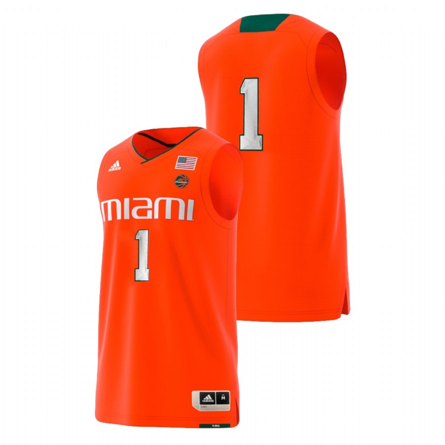 Men's Miami Hurricanes Orange Adidas Replica College Basketball Swingman Jersey