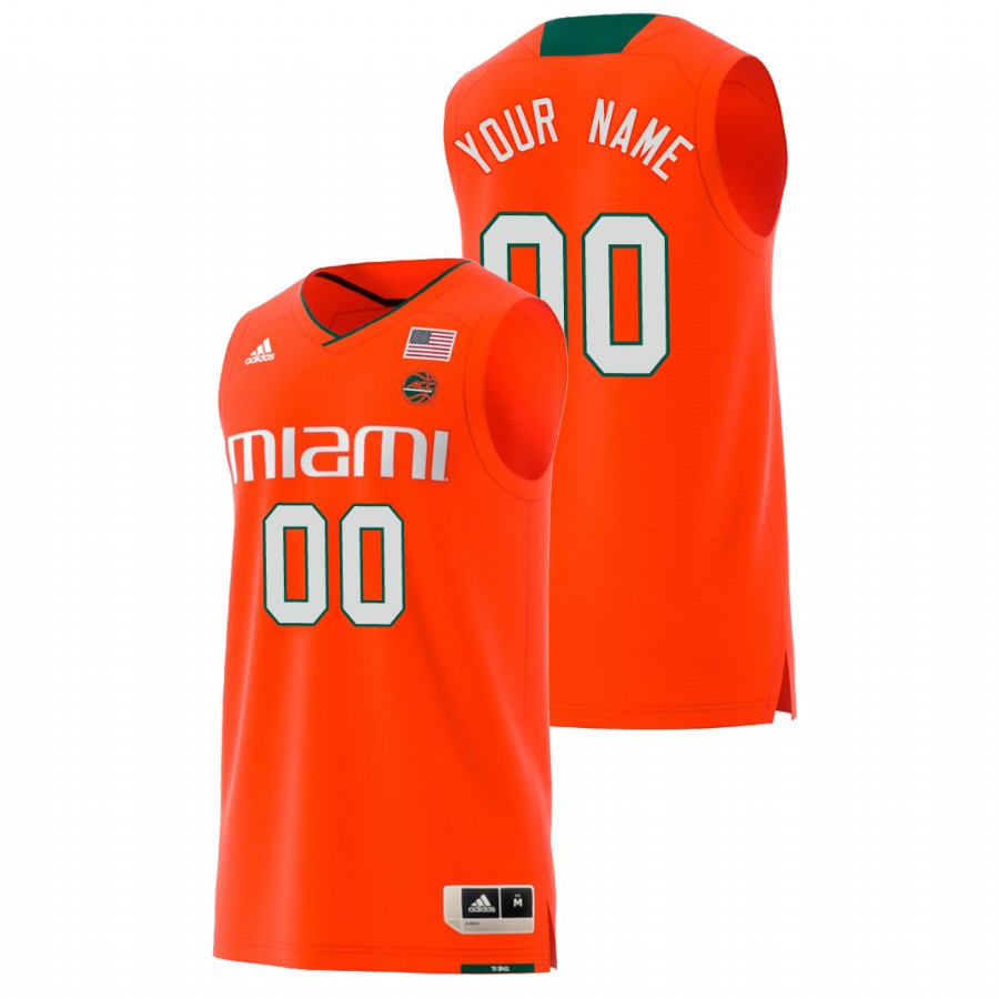 Men's Miami Hurricanes Orange Custom College Basketball Swingman Jersey