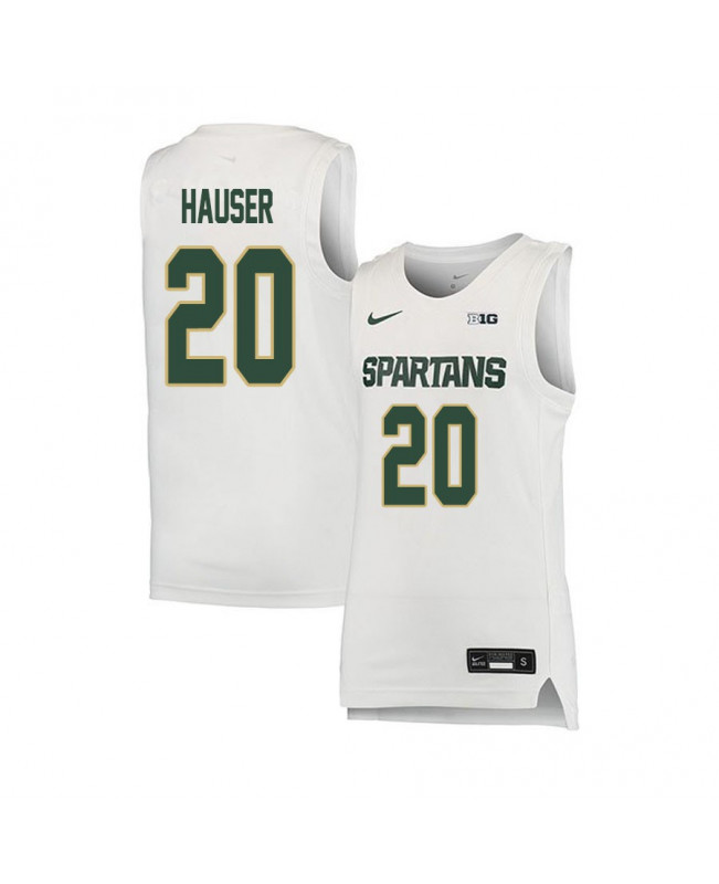 Men's Michigan State Spartans #20 Joey Hauser White 2020 Limited College Basketball Jersey