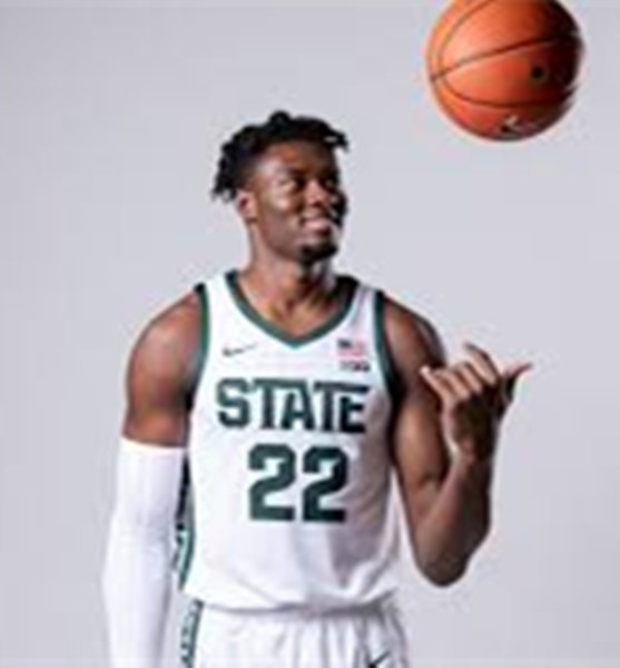 Men's Michigan State Spartans #22 Mady Sissoko 2021 White NCAA College Baketball Jersey