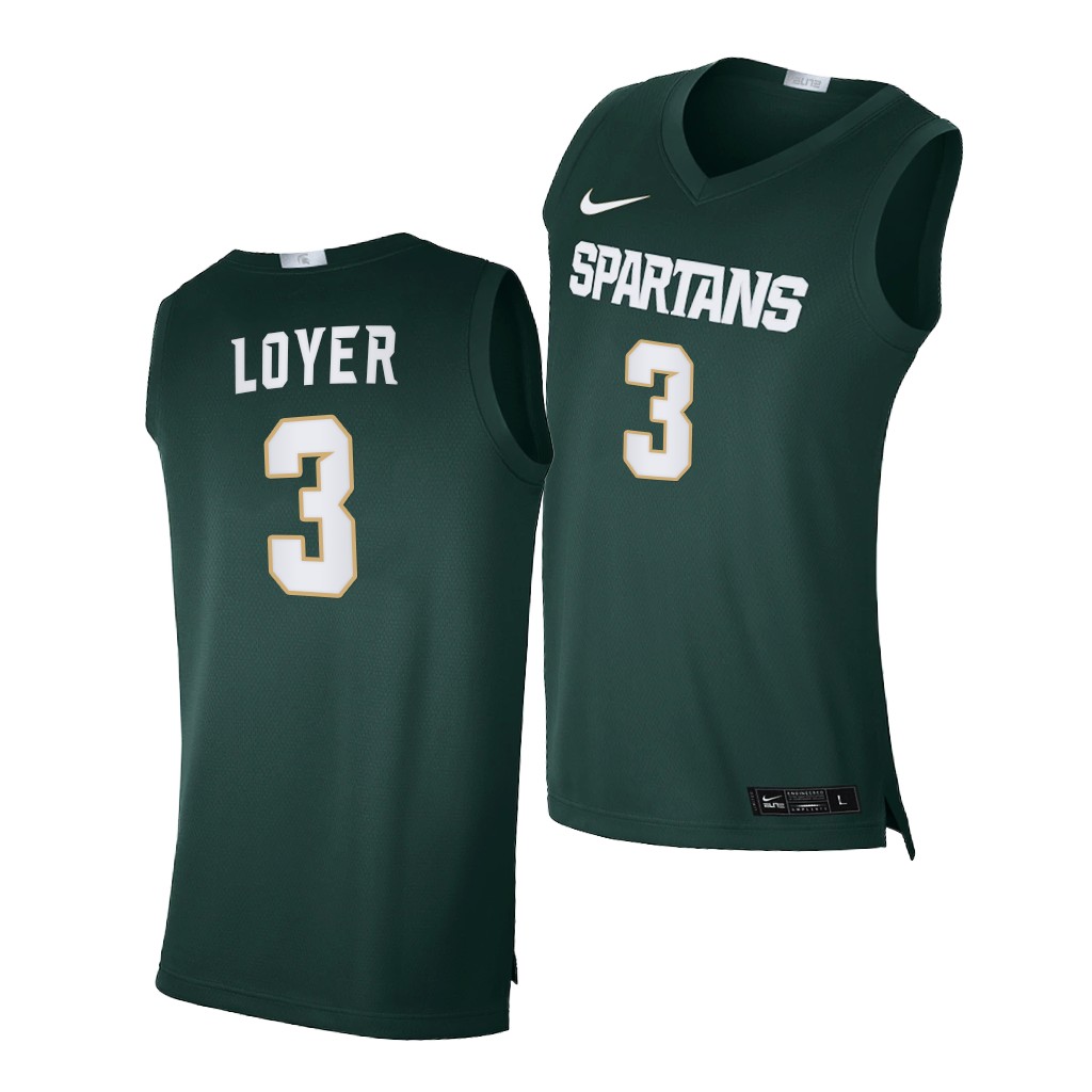 Men's Michigan State Spartans #3 Foster Loyer Nike 2020 Green Alumni Limited College Basketball Jersey