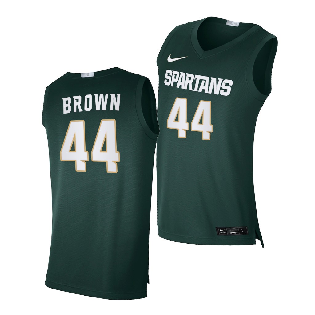 Men's Michigan State Spartans #44 Gabe Brown Nike 2020 Green Alumni Limited College Basketball Jersey