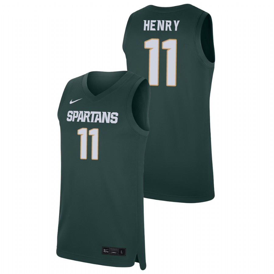 Men's Michigan State Spartans Aaron Henry Replica College Basketball Jersey 