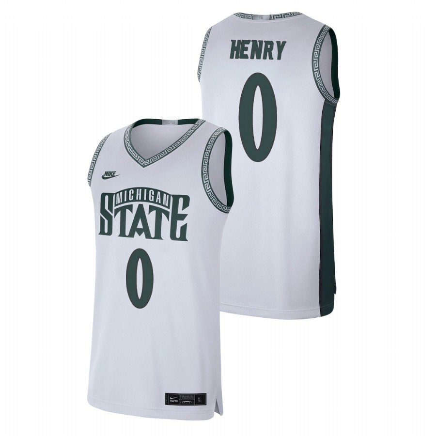 Men's Michigan State Spartans Aaron Henry Retro Basketball Limited Jersey 