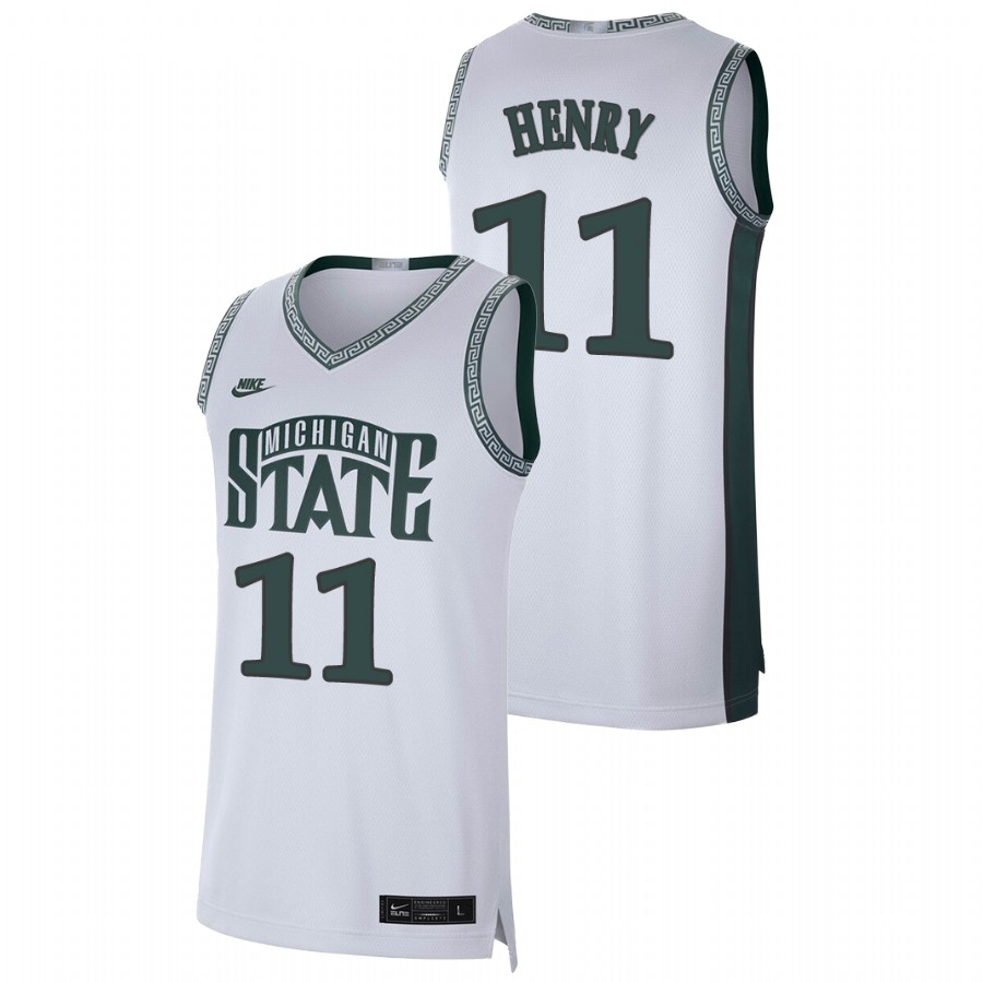 Men's Michigan State Spartans Aaron Henry Retro Limited College Basketball Jersey