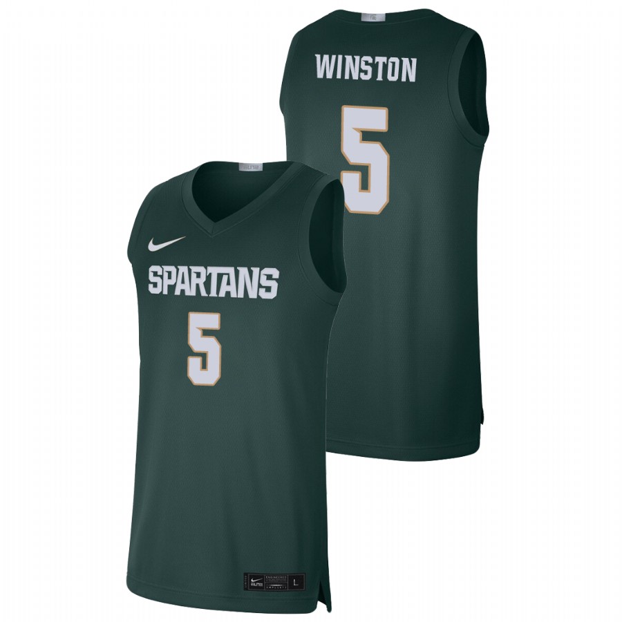 Men's Michigan State Spartans Cassius Winston College Basketball Green Jersey 