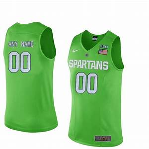 Men's Michigan State Spartans Custom 2016 Apple Green College Basketball Jersey