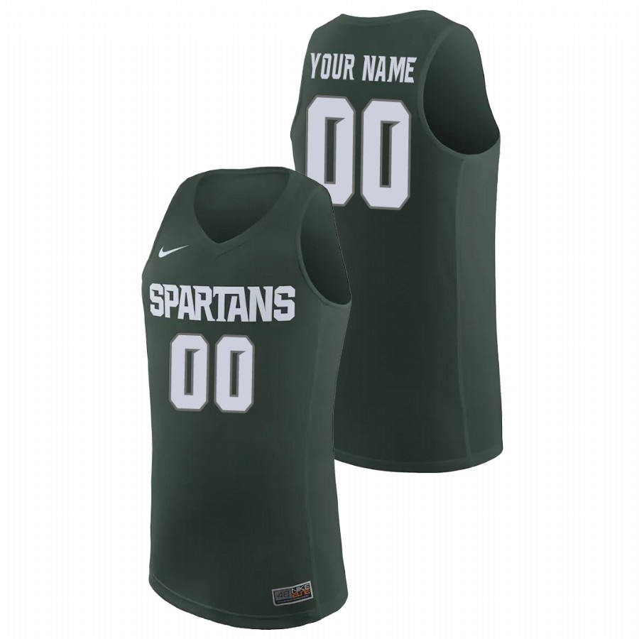 Men's Michigan State Spartans Custom Basketball Jersey Green
