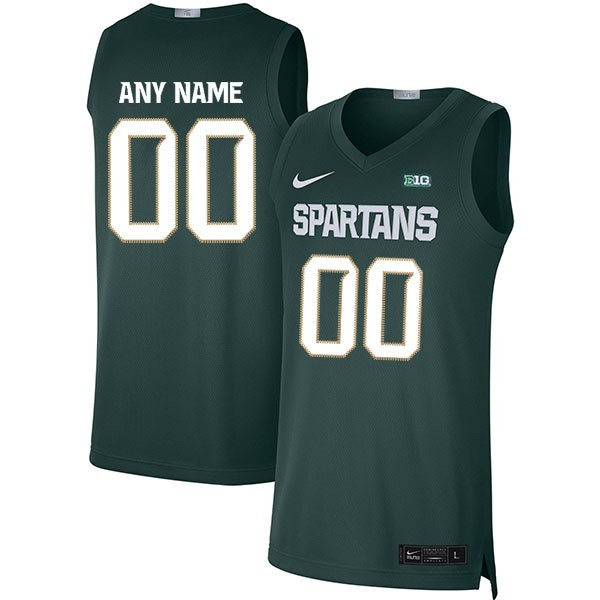 Men's Michigan State Spartans Custom Nike 2020 Green Alumni Limited College Basketball Jersey