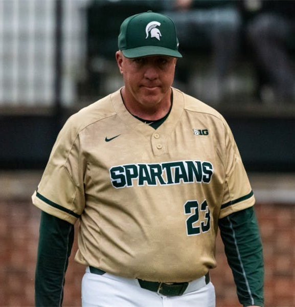 Men's Michigan State Spartans Custom Nike Gold Two-button Throwback Baseball Jersey