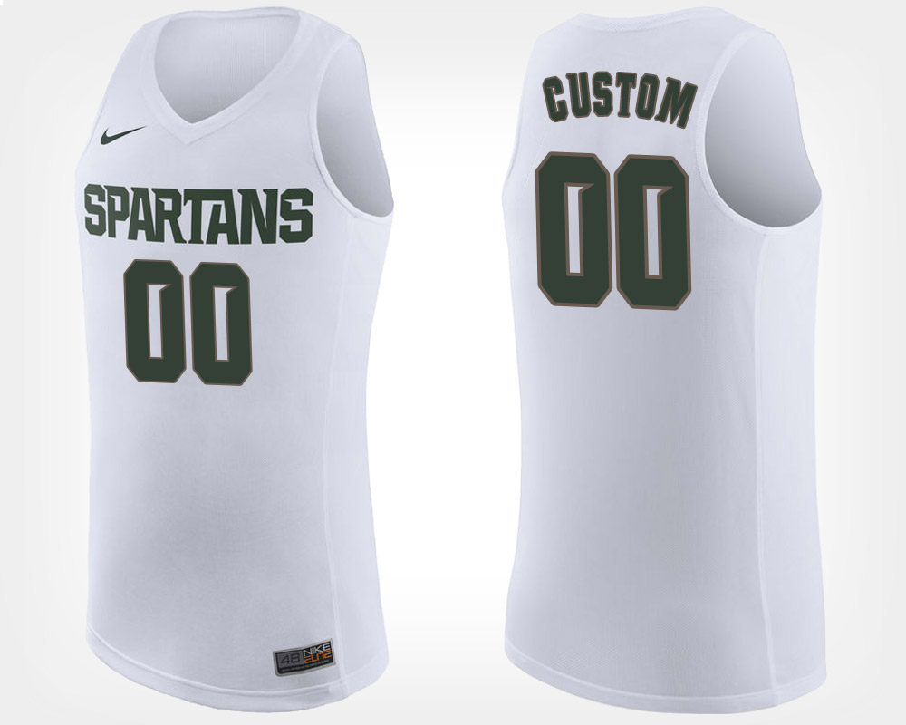 Men's Michigan State Spartans Custom White 2020 Limited College Basketball Jersey