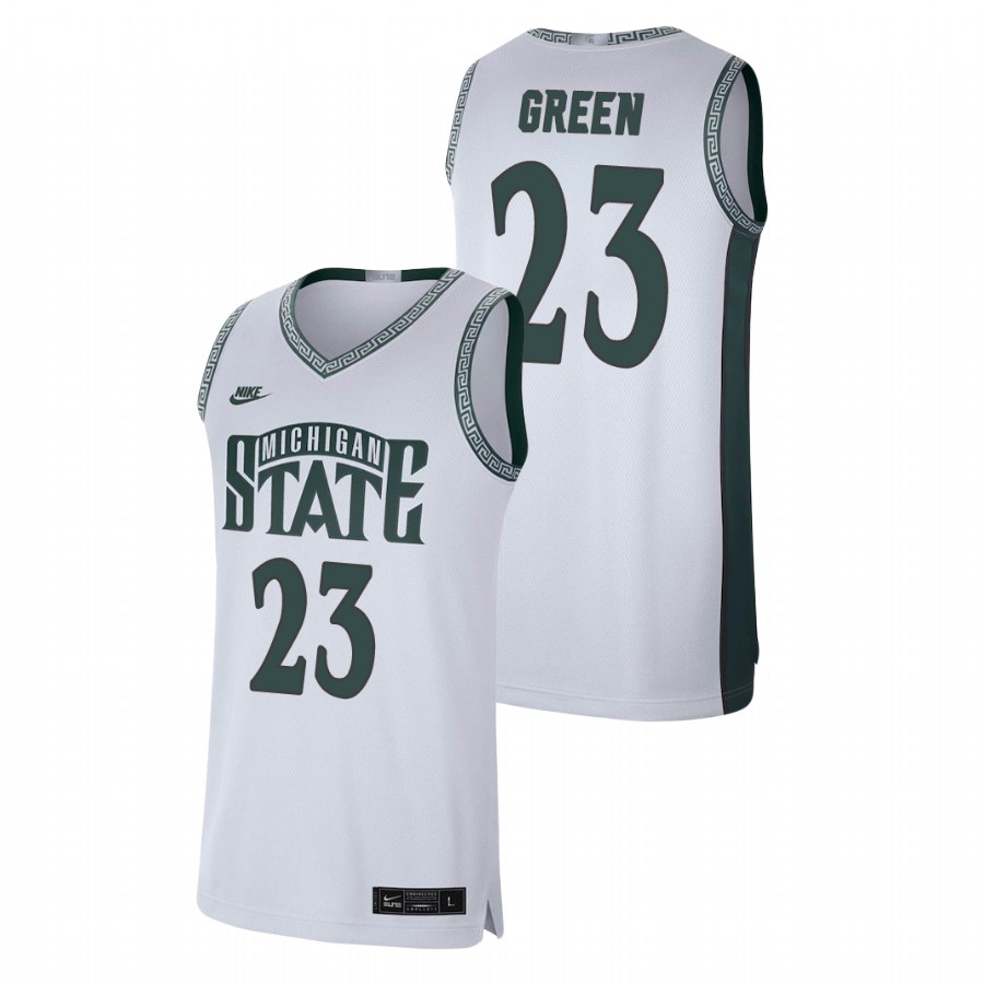 Men's Michigan State Spartans Draymond Green Retro Basketball Limited Jersey White Men's Jersey 