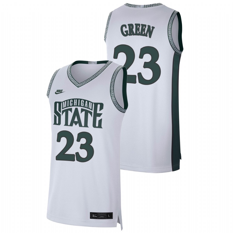 Men's Michigan State Spartans Draymond Green Retro Limited College Basketball Jersey White 