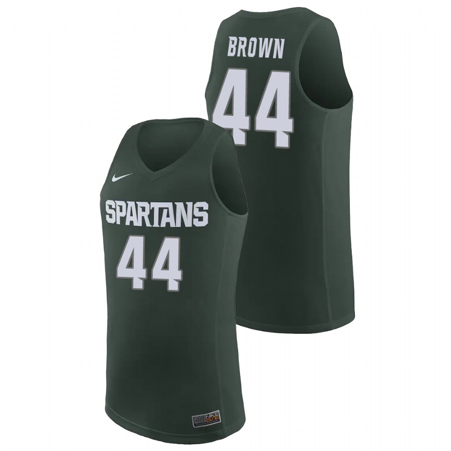 Men's Michigan State Spartans Gabe Brown Basketball Jersey Green 