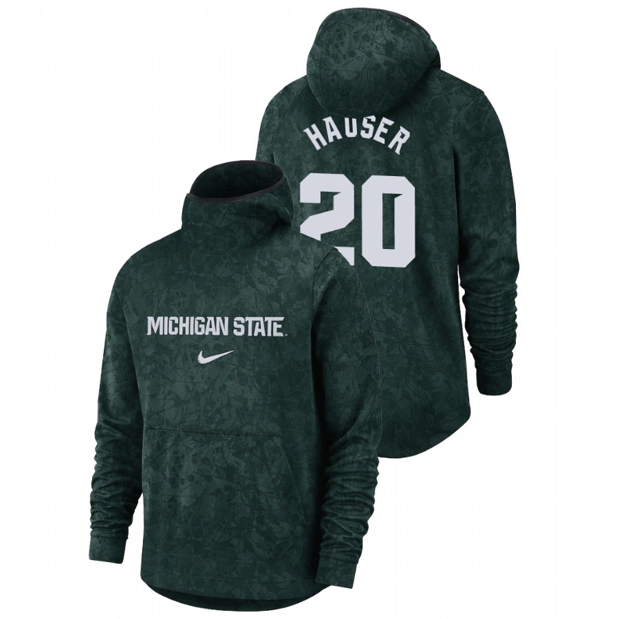 Men's Michigan State Spartans Joey Hauser Green Basketball Spotlight Team Logo Pullover Hoodie 