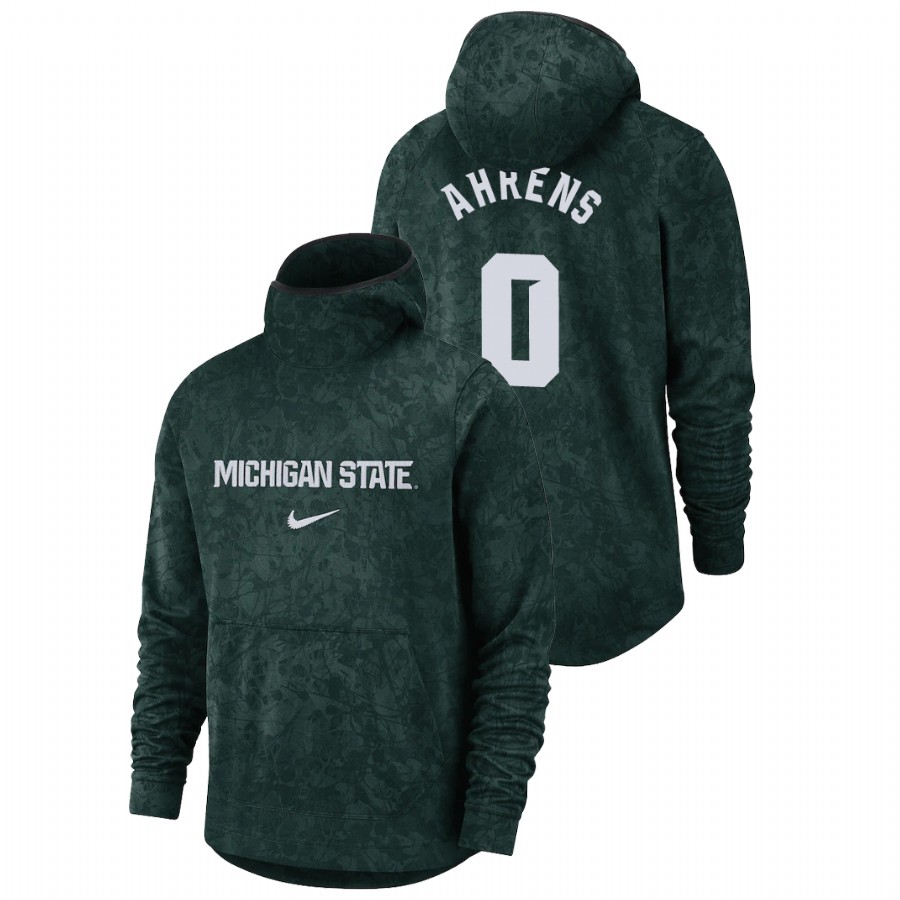 Men's Michigan State Spartans Kyle Ahrens Green Basketball Spotlight Team Logo Pullover Hoodie 
