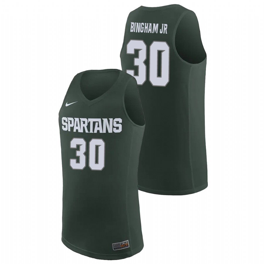 Men's Michigan State Spartans Marcus Bingham Jr. Basketball Jersey Green Men's Jersey