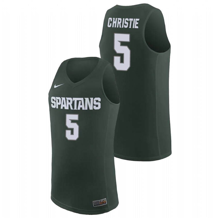 Men's Michigan State Spartans Max Christie Basketball Jersey Green