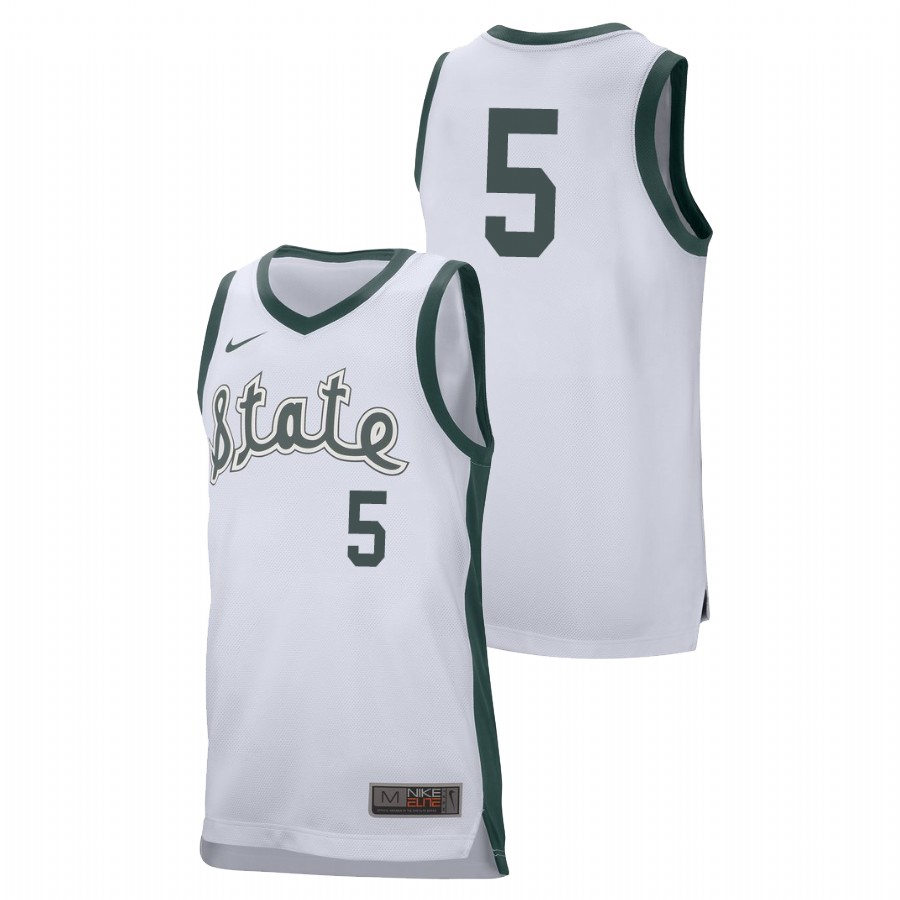 Men's Michigan State Spartans White Cassius Winston College Basketball Retro Performance Jersey