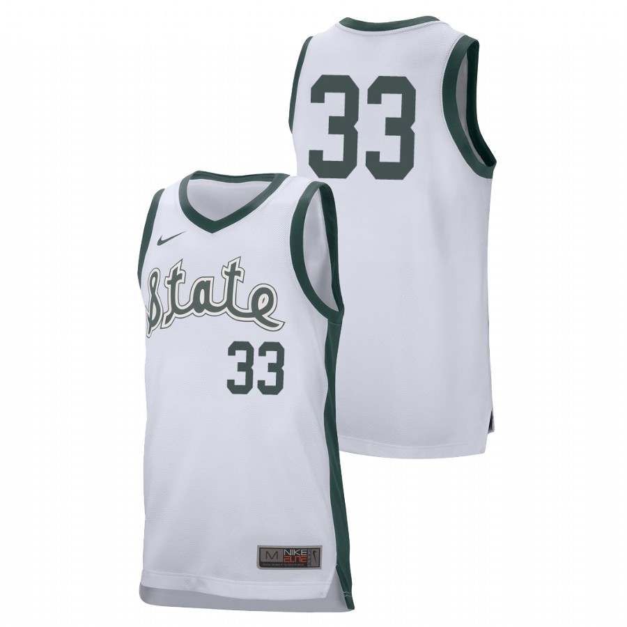 Men's Michigan State Spartans White Magic Johnson College Basketball Retro Performance Jersey