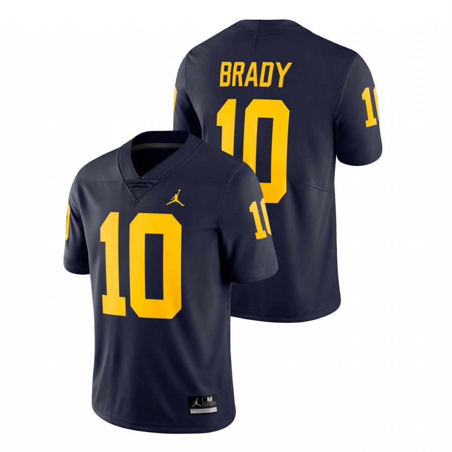 Men's Michigan Wolverines #10 Navy Tom Brady Limited Alumni Football Jersey