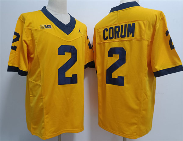 Men's Michigan Wolverines #2 Blake Corum Nike 2023 F.U.S.E. Elite Gold College Football Game Jersey