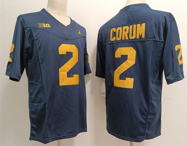 Men's Michigan Wolverines #2 Blake Corum Nike 2023 F.U.S.E. Elite Navy College Football Game Jersey
