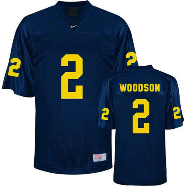 Men's Michigan Wolverines #2 Charles Woodson Blue Football Jersey