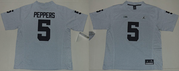 Men's Michigan Wolverines #5 Jabrill Peppers Gridiron Gray II College Football Limited Jerseys