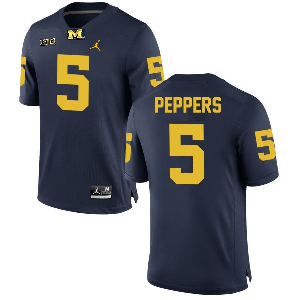 Men's Michigan Wolverines #5 Jabrill Peppers Navy Football Jersey