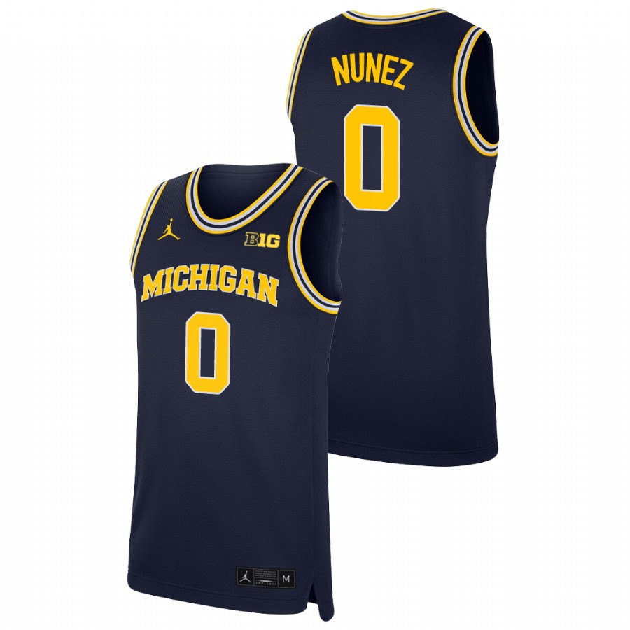 Men's Michigan Wolverines Adrien Nunez Replica College Basketball Jersey Navy