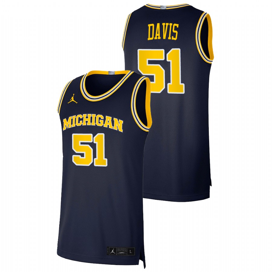 Men's Michigan Wolverines Austin Davis Basketball 2021 Dri-FIT Swingman Jersey Navy