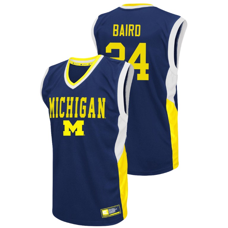 Men's Michigan Wolverines Blue C.J. Baird College Basketball Fadeaway Jersey
