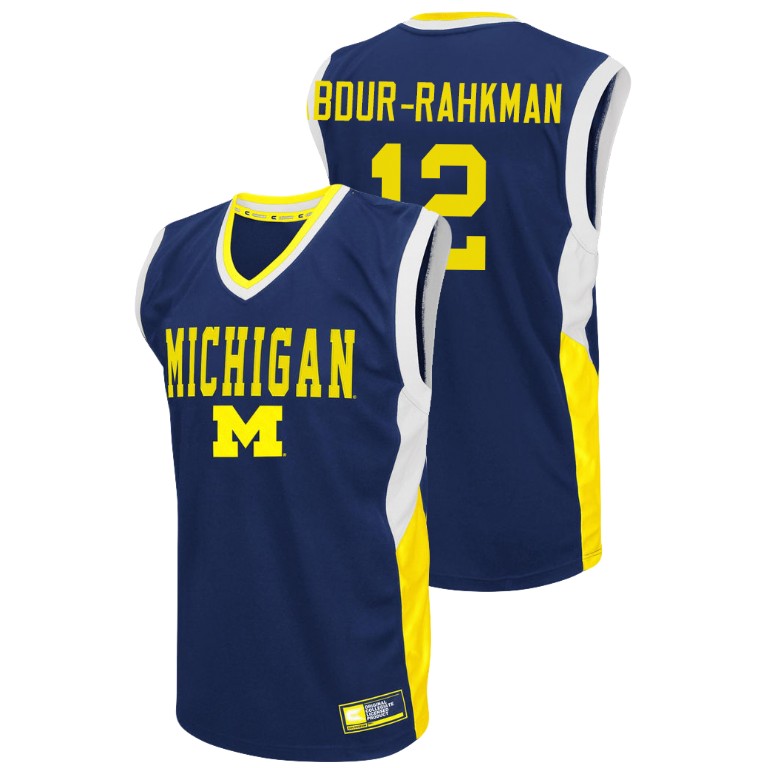 Men's Michigan Wolverines Blue Muhammad-Ali Abdur-Rahkman College Basketball Fadeaway Jersey