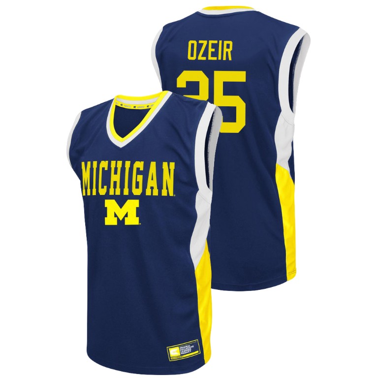 Men's Michigan Wolverines Blue Naji Ozeir College Basketball Fadeaway Jersey