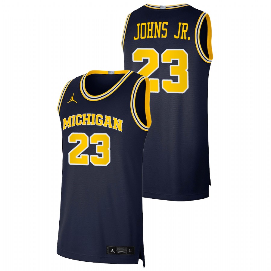 Men's Michigan Wolverines Brandon Johns Jr. Basketball 2021 Dri-FIT Swingman Jersey Navy