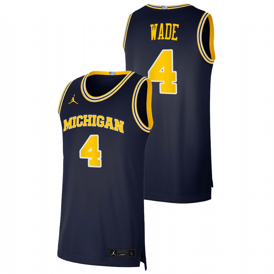 Men's Michigan Wolverines Brandon Wade Basketball 2021 Dri-FIT Swingman Jersey Navy