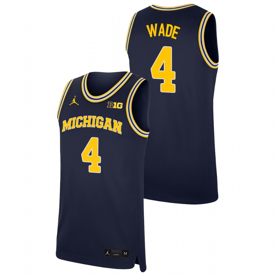 Men's Michigan Wolverines Brandon Wade Replica College Basketball Jersey Navy