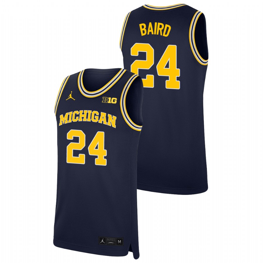 Men's Michigan Wolverines C.J. Baird Replica College Basketball Jersey Navy