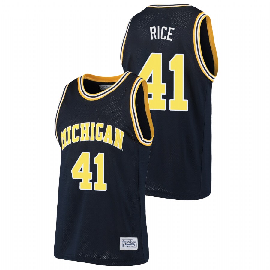 Men's Michigan Wolverines Glen Rice Alumni Basketball Jersey Navy