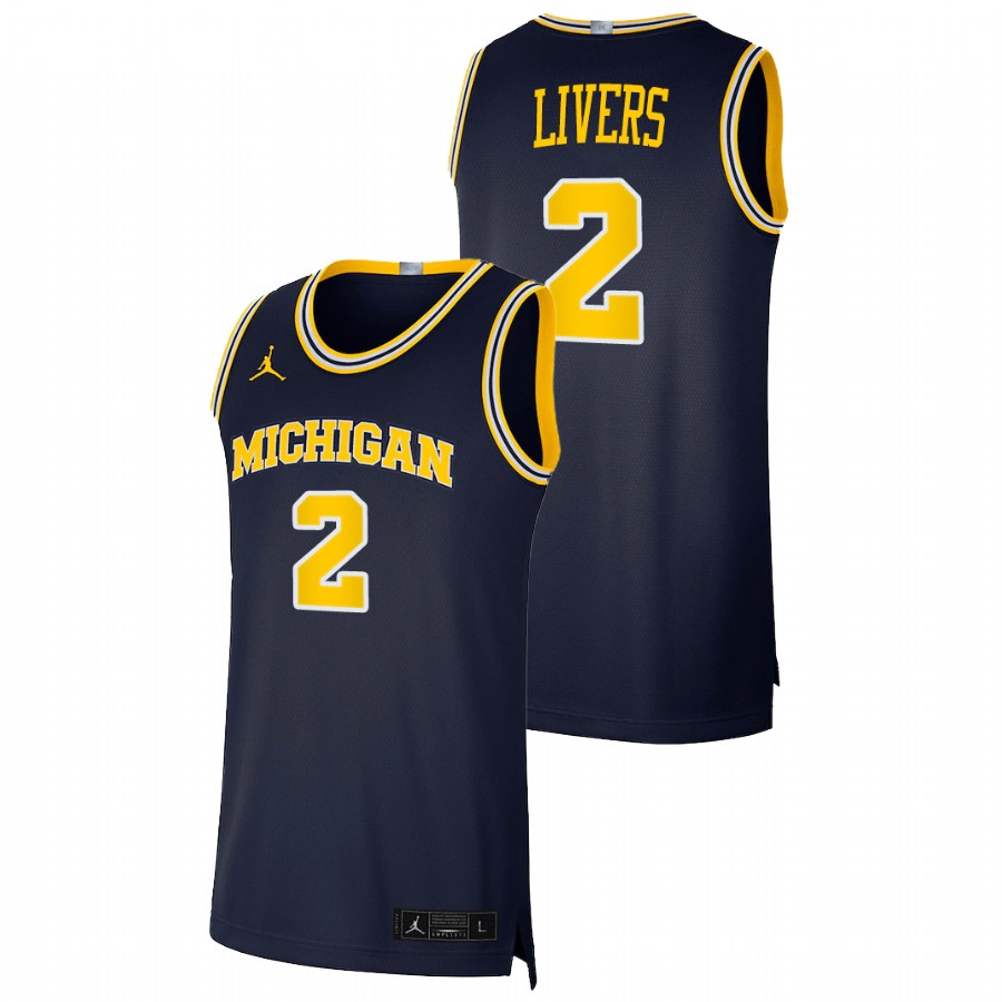 Men's Michigan Wolverines Isaiah Livers Basketball 2021 Dri-FIT Swingman Jersey Navy