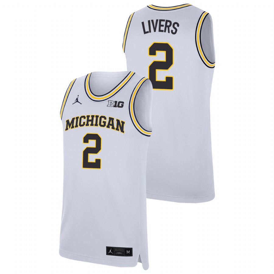Men's Michigan Wolverines Isaiah Livers Replica College Basketball Jersey White