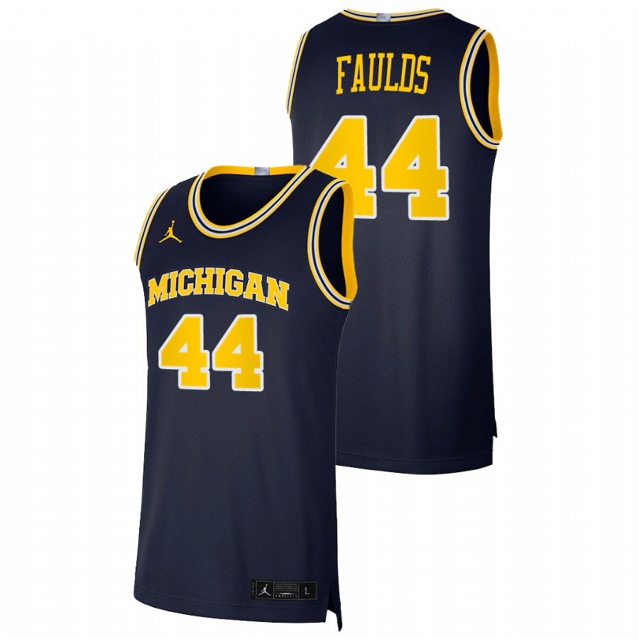 Men's Michigan Wolverines Jaron Faulds Basketball 2021 Dri-FIT Swingman Jersey Navy