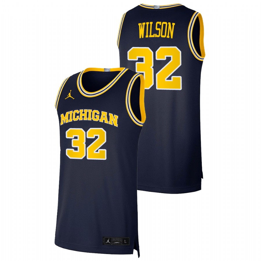 Men's Michigan Wolverines Luke Wilson Basketball 2021 Dri-FIT Swingman Jersey Navy