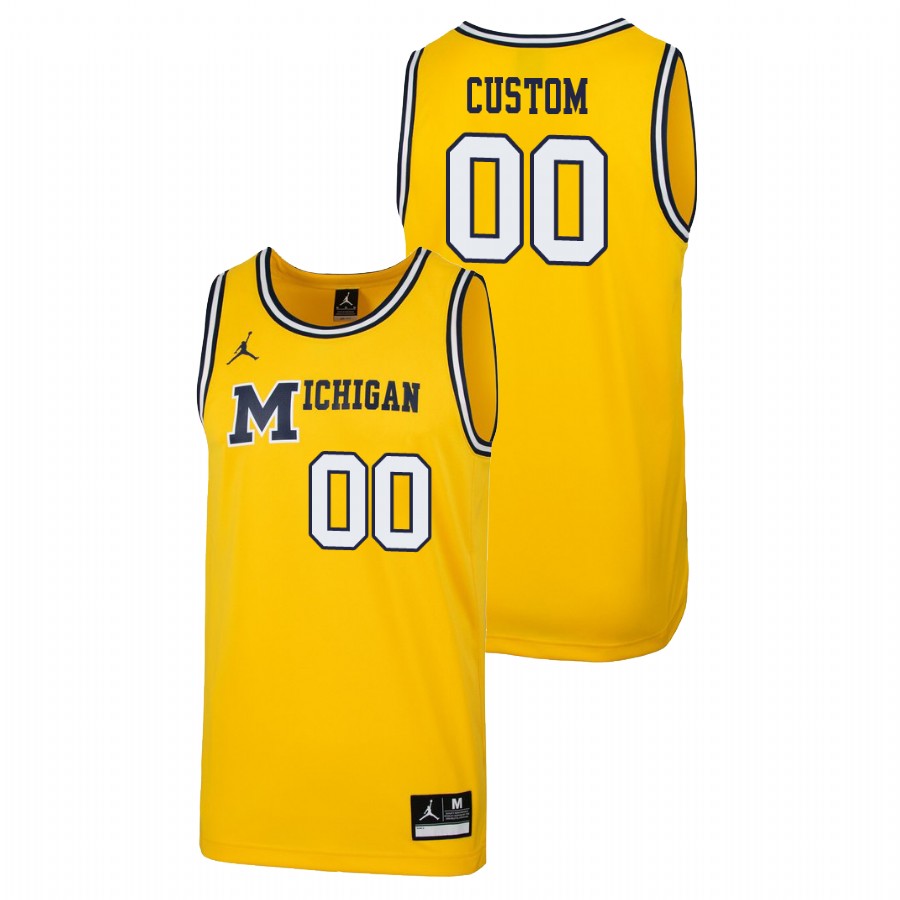 Men's Michigan Wolverines Maize Custom 1989 Throwback College Basketball Replica Jersey