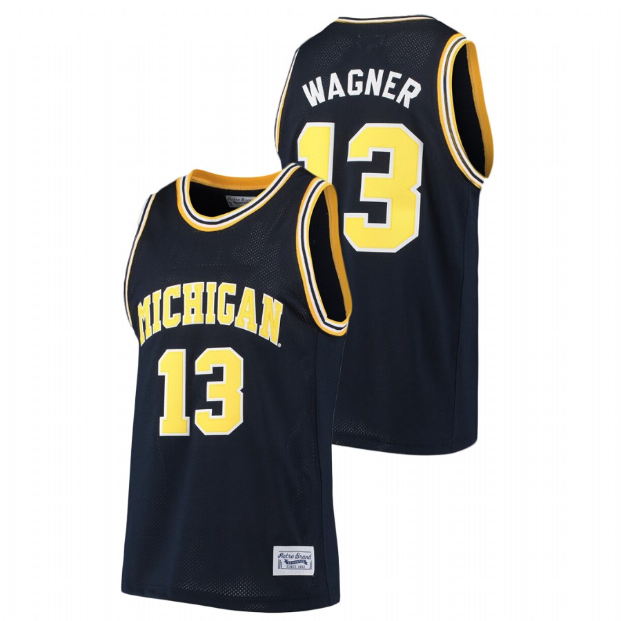 Men's Michigan Wolverines Moritz Wagner Alumni Basketball Jersey Navy