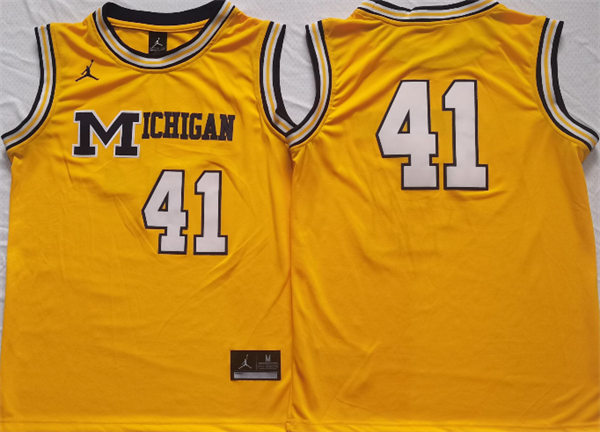 Men's Michigan Wolverines Retired Player #41 Glen Rice Nike Maize College Basketball Alumni Jersey
