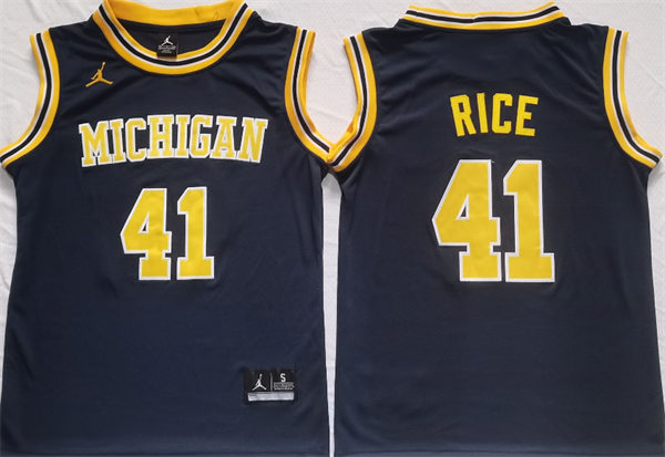Men's Michigan Wolverines Retired Player #41 Glen Rice Nike Navy College Basketball Alumni Jersey