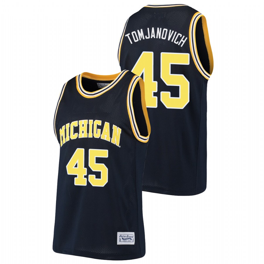 Men's Michigan Wolverines Rudy Tomjanovich Alumni Basketball Jersey Navy